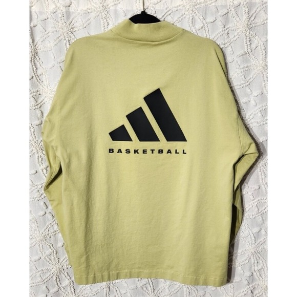 Adidas Basketball Mens Mock Neck Sweater Size‎ Small Gold Oversized Sports NBA - Picture 1 of 12